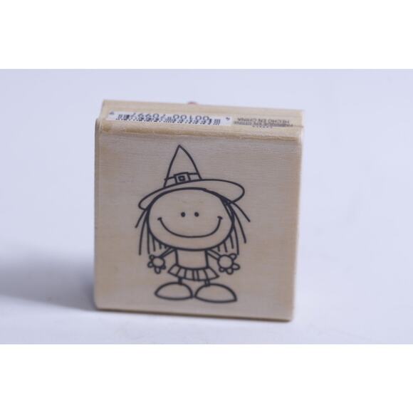 Little Funny Witch, Halloween, Message Stamp, Holiday Greetings - Picture 1 of 3